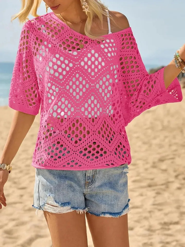 Raissa - De Punto Top Con Cuello en V