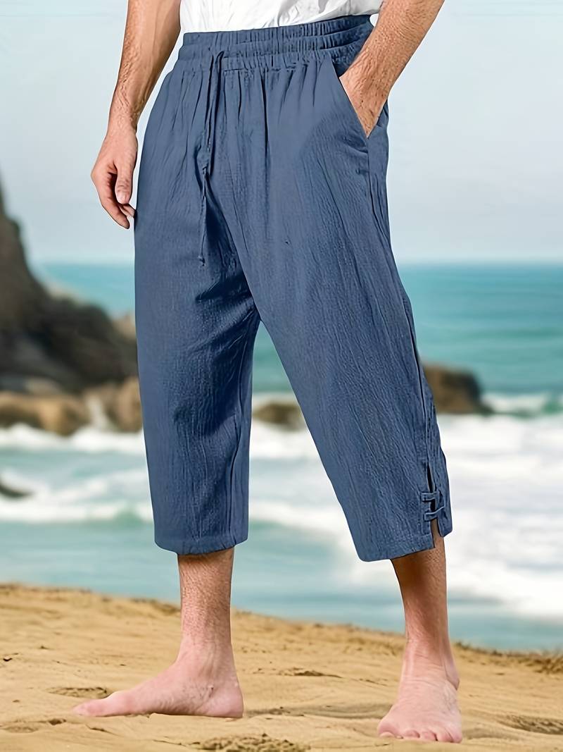 Eksteen - Pantalones Informales De Lino Con Múltiples Bolsillos