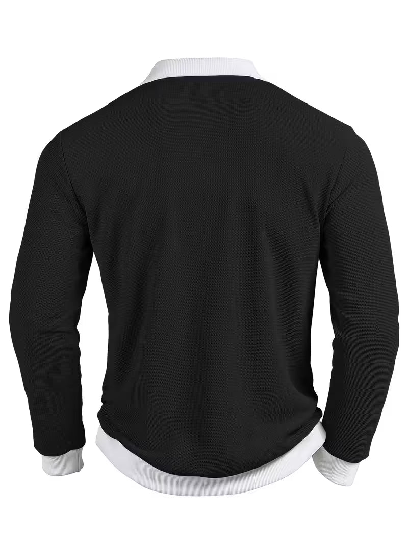 Gennady - Camisa De Punto Gofre Texturizado Con Cuello En Contraste