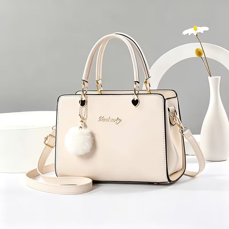 Sanika - Bolso de Mano Con Colgante de Pompón y Correa Para el Hombro
