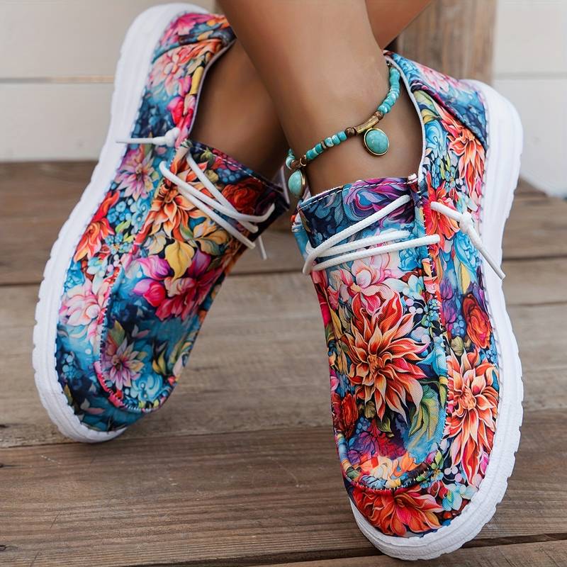 Meiriya - Zapatillas Informales Con Estampado Floral Grande
