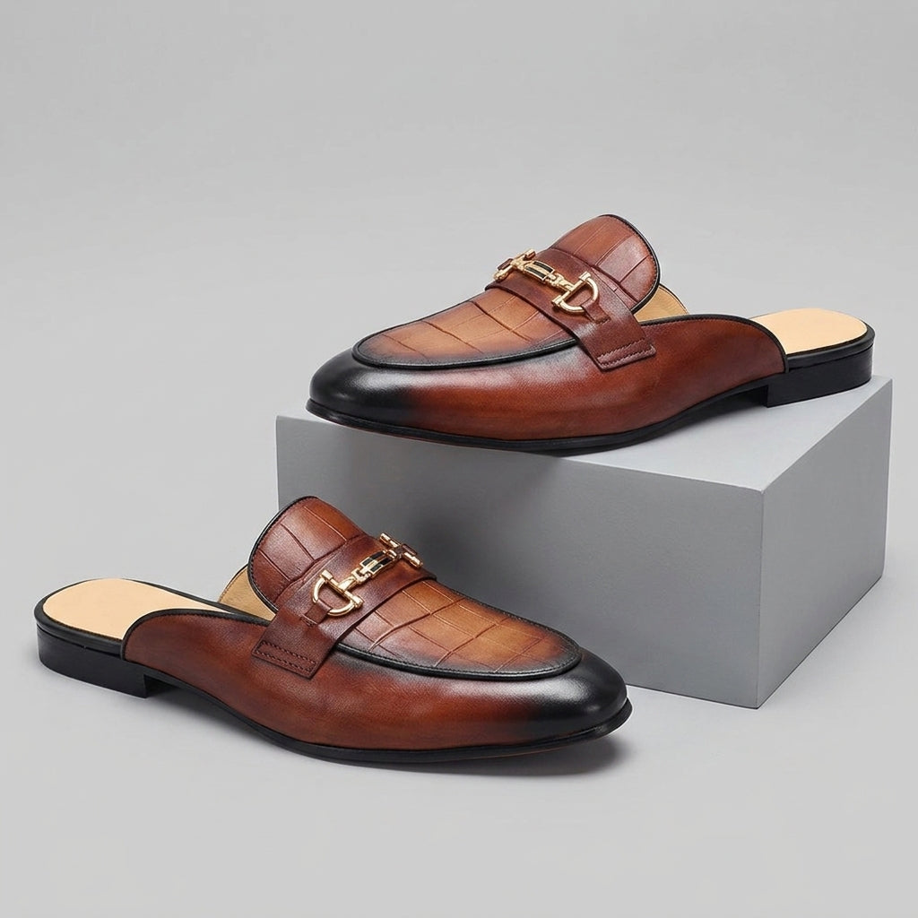Idris - Zapatos De Cuero Sin Talón