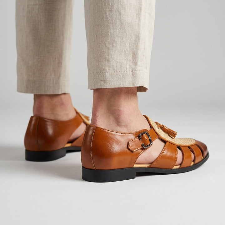 Andarson - Sandalias de Piel Con Borlas y Puntera Cerrada