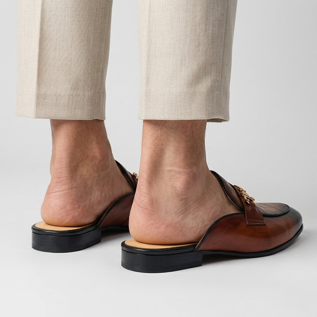 Idris - Zapatos De Cuero Sin Talón