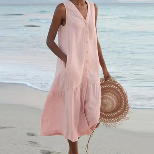 Maira - Vestido de Verano Con Cuello en V