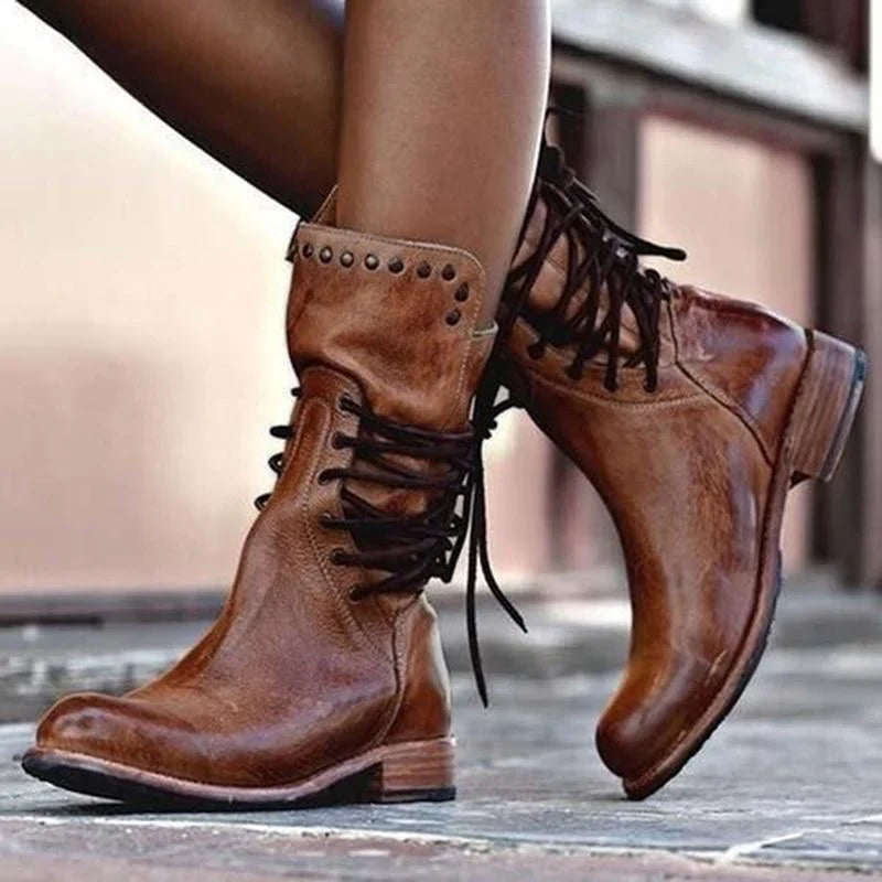 Stefanie – Botas De Piel Con Cordones