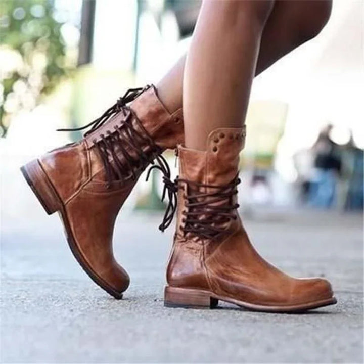 Stefanie – Botas De Piel Con Cordones