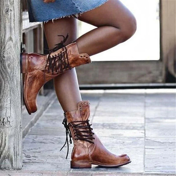 Stefanie – Botas De Piel Con Cordones