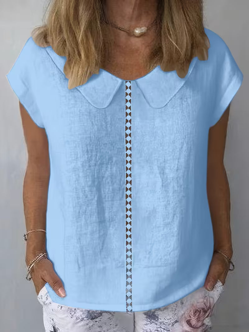 Avielle - Camiseta De Manga Corta Con Abertura en La Parte Delantera