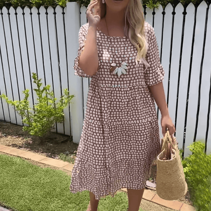 Yumi - Vestido Midi Manga Corta