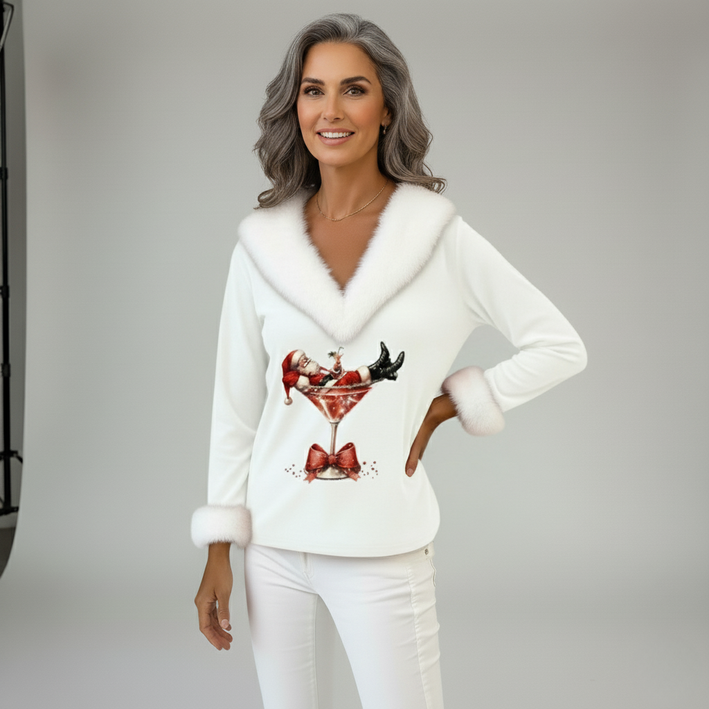 Uliana - Blusa Navideña con Cuello en V