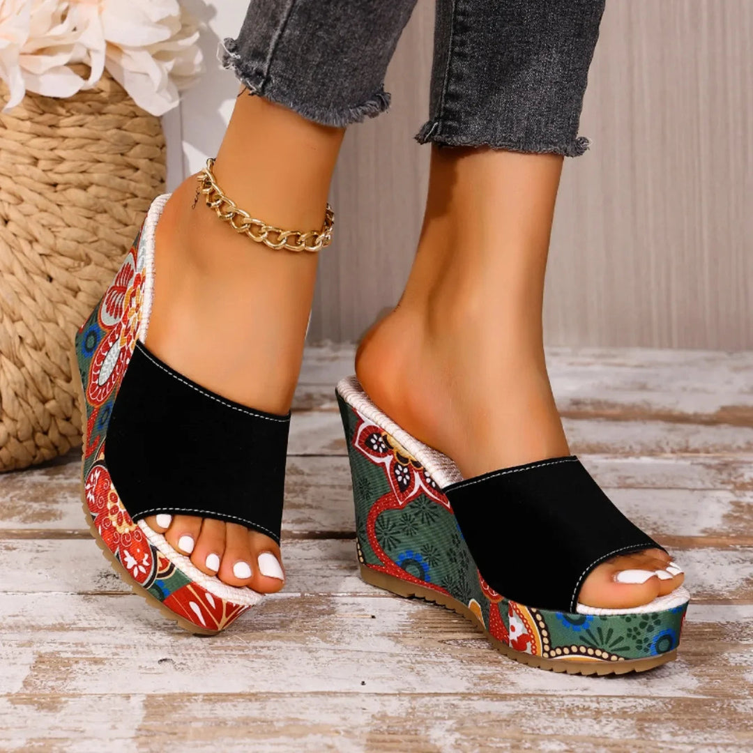 Talora - Mules Esculturales Con Tacón Floral