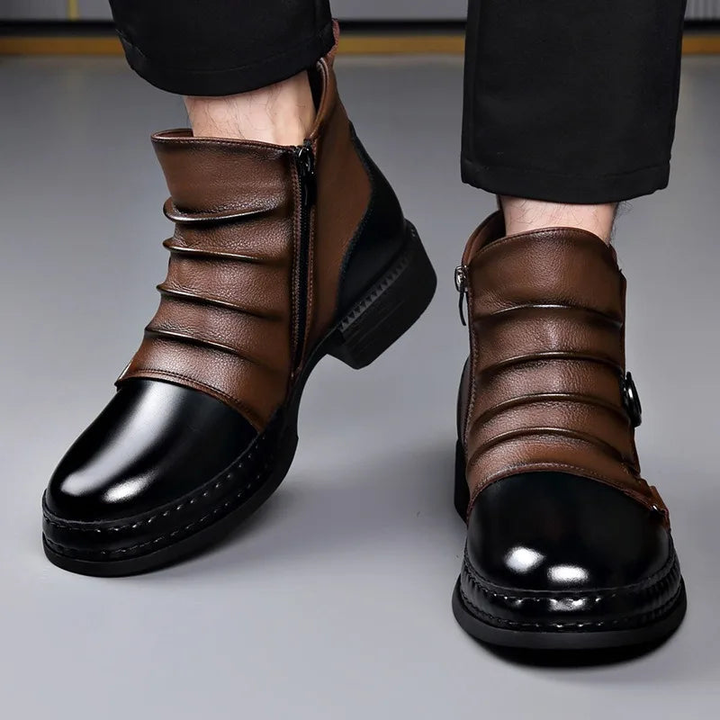 Zamran - Botines Vintage De Cuero