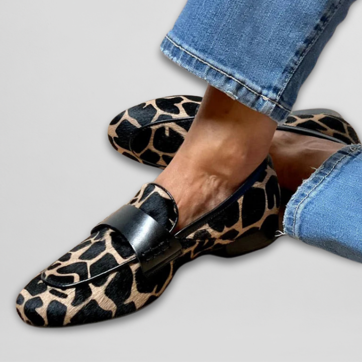 Estefania - Elegantes Mocasines Con Estampado De Jirafa
