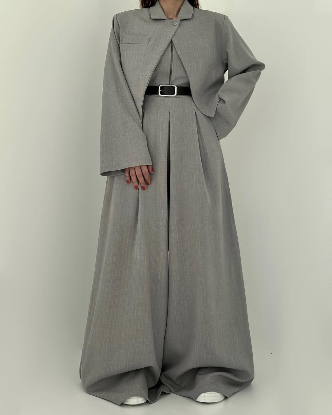 Lauralie - Conjunto Para Ir Al Trabajo Con Mono Sin Tirantes Estilo Chaqueta