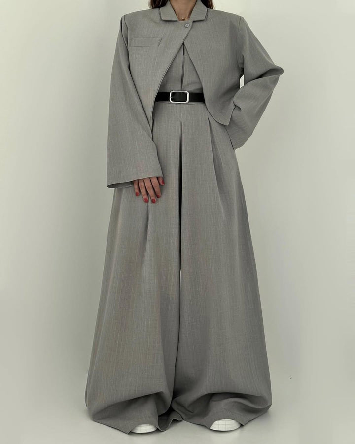 Lauralie - Conjunto Para Ir Al Trabajo Con Mono Sin Tirantes Estilo Chaqueta