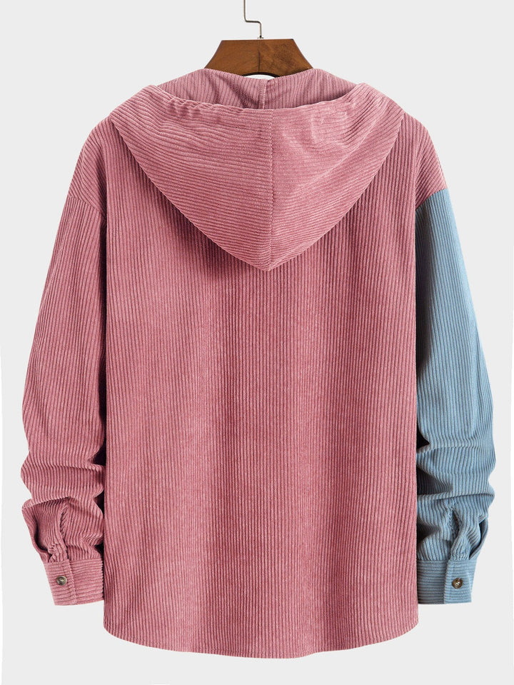 Elonzo - Camisa Con Capucha De Pana Con Bloques De Color