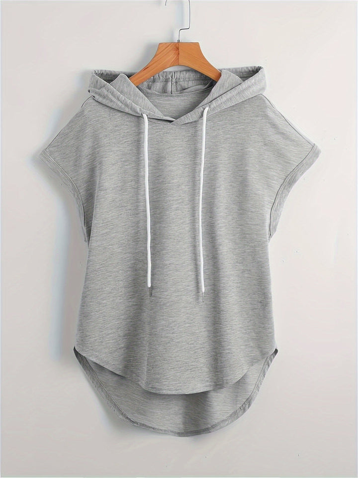 Matthias - Camiseta Informal Con Capucha y Bajo Asimétrico