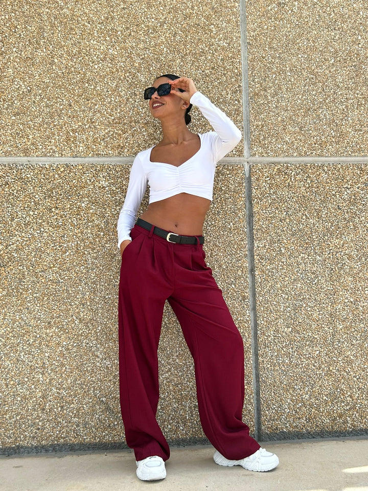 Veenadi - Pantalones de Cintura Alta y Pierna Ancha