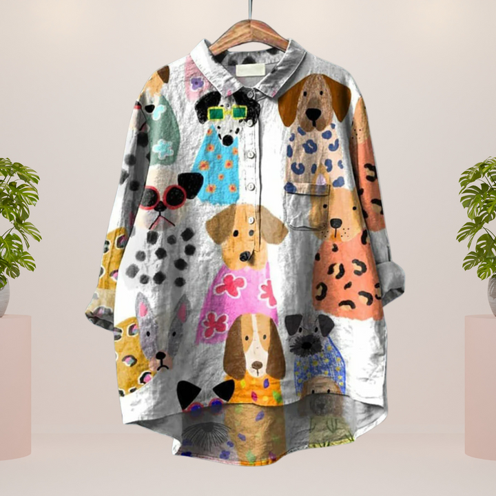 Vanya - Camisa de Moda con Estampado Artístico
