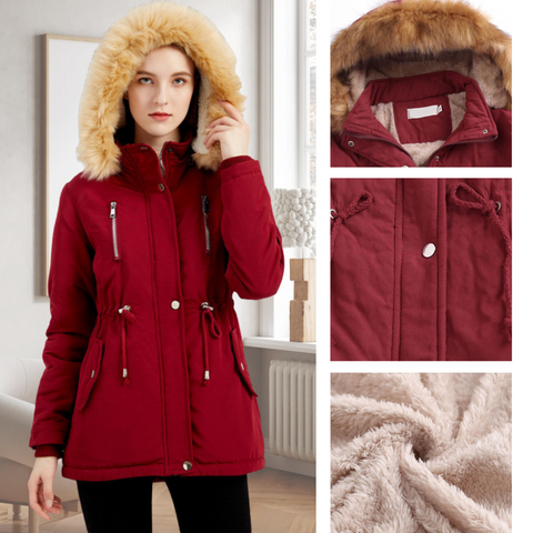 Gritta - Cálida Chaqueta de Algodón Con Capucha