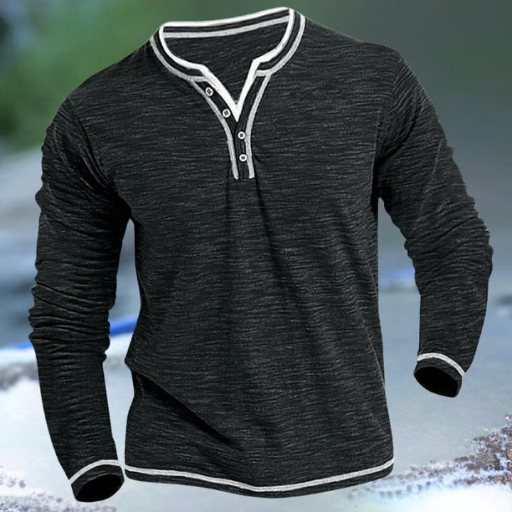 Burkhardt - Camisa de Manga Larga y Cuello en V
