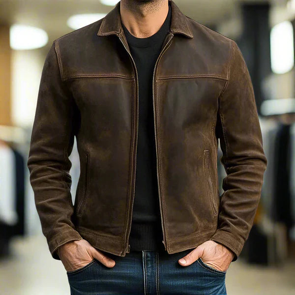 Mcmillan - Cuero Chaqueta Con Cremallera