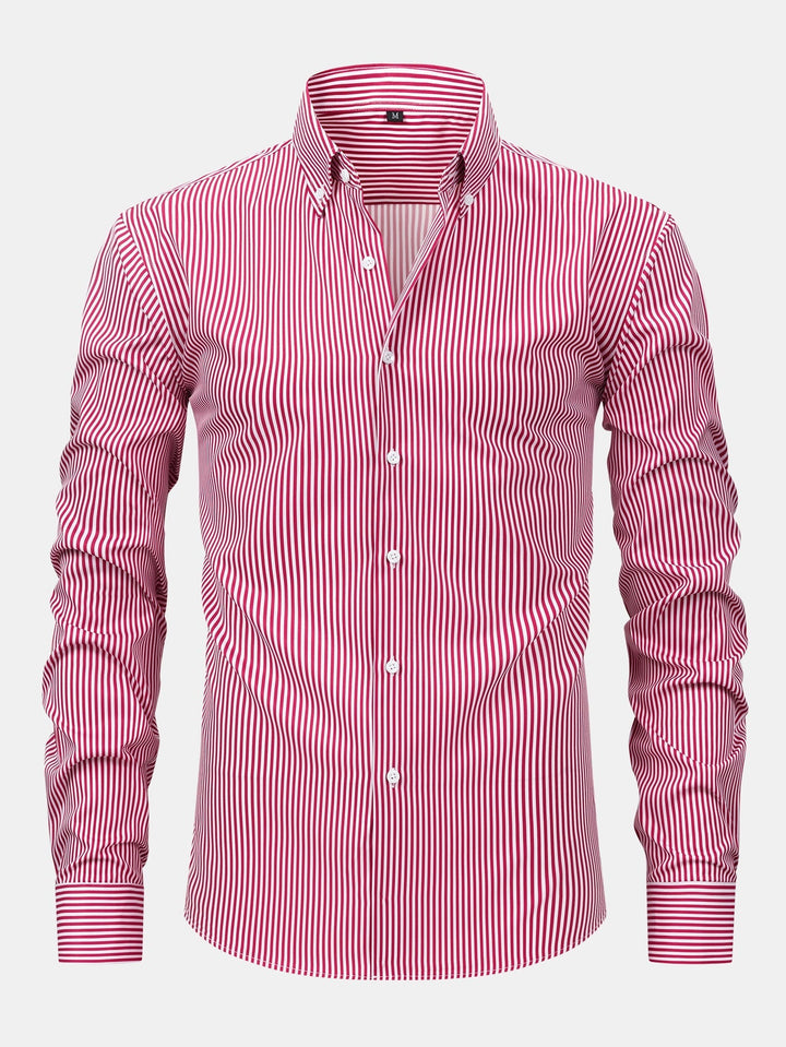Corey - Camisa De Manga Larga a Rayas Con Botones