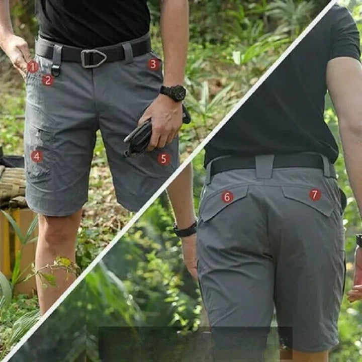 Kazuya - Cargo Pantalones Cortos Con 7 Bolsillos + Cinturón Gratis