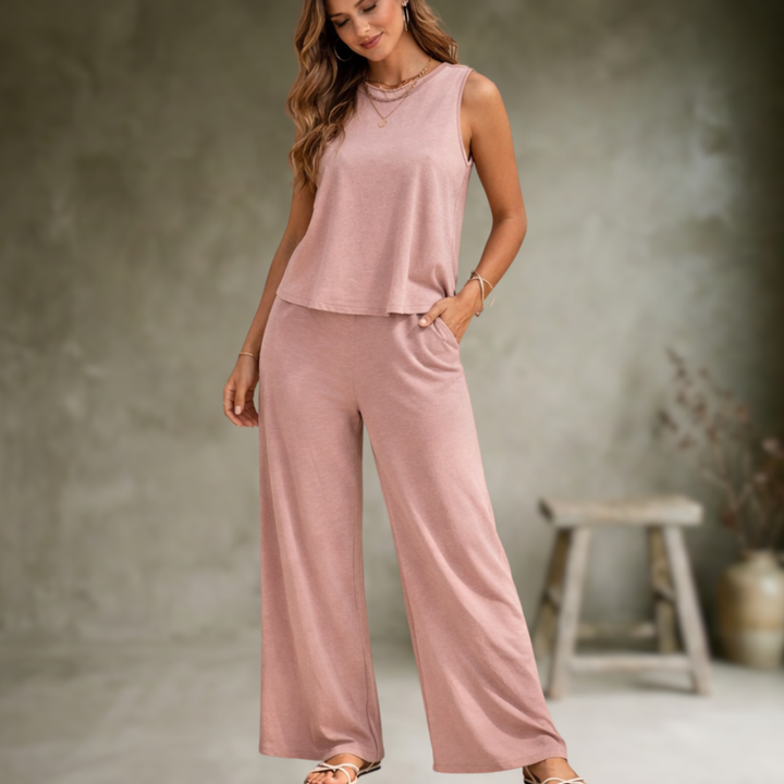 Alizeh - Elegante Conjunto De Dos Piezas Sin Mangas