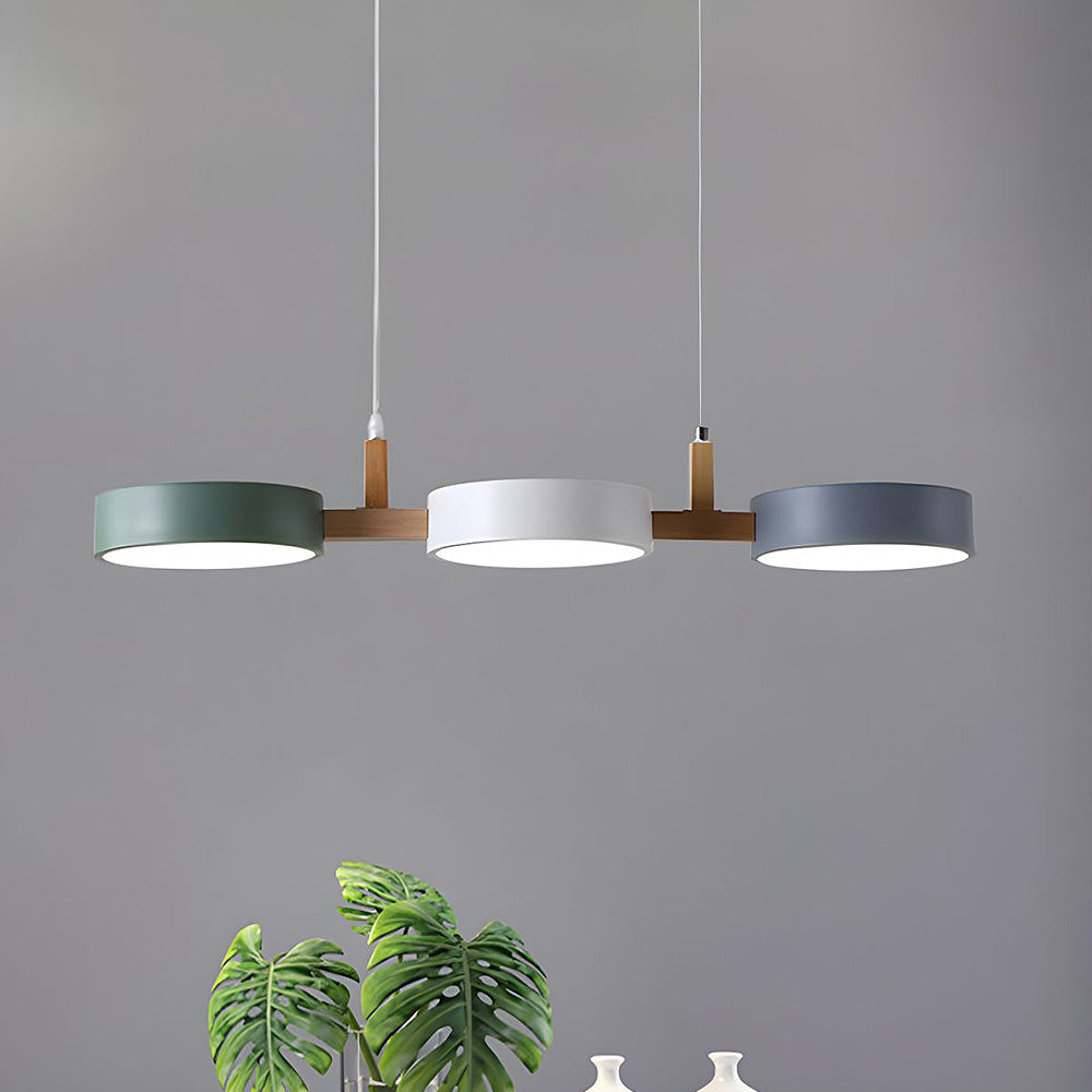 Lumévo - Cilindro Lámpara Colgante Escandinavo Diseño en Metal y Madera