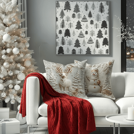 CozyFest - Funda De Almohada Con Motivos Navideños Para La Decoración Del Hogar