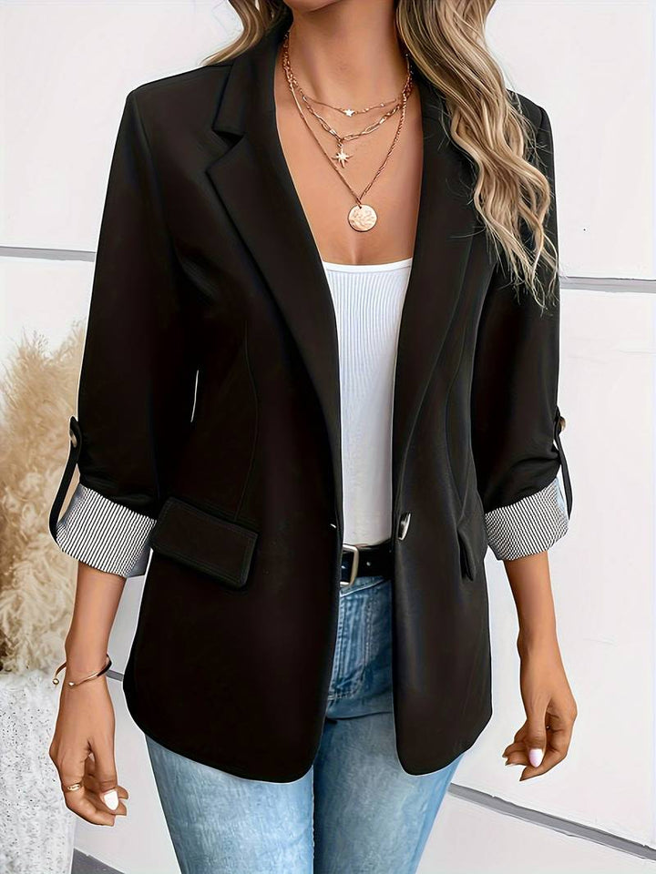 Galiah - Elegante Blazer Cruzado Con Cuello Con Solapa