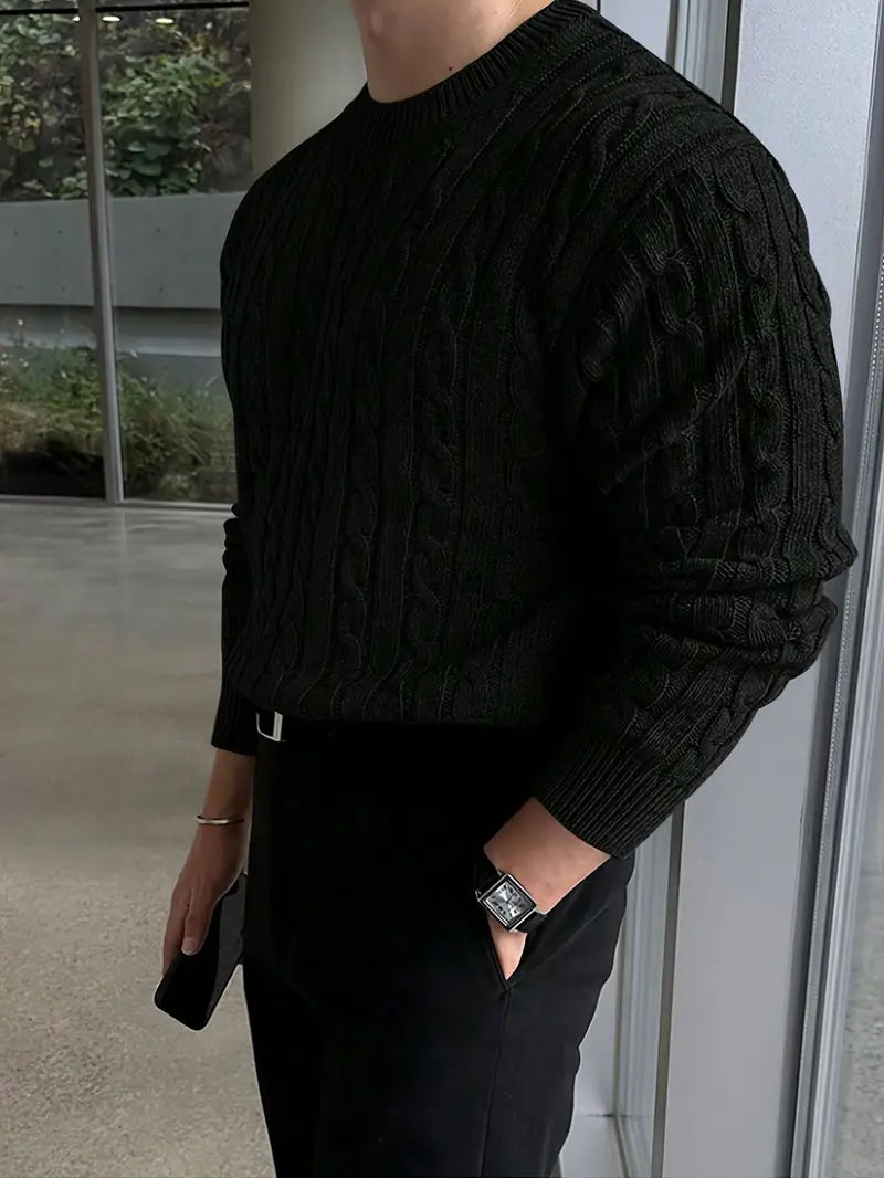 Mergim - Jersey De Manga Larga De Punto Informal
