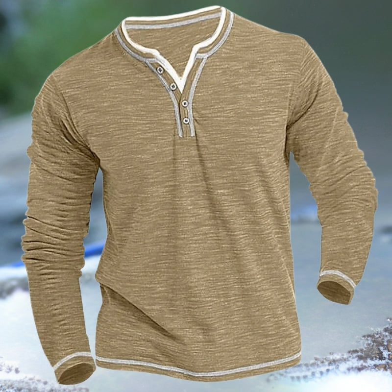 Burkhardt - Camisa de Manga Larga y Cuello en V