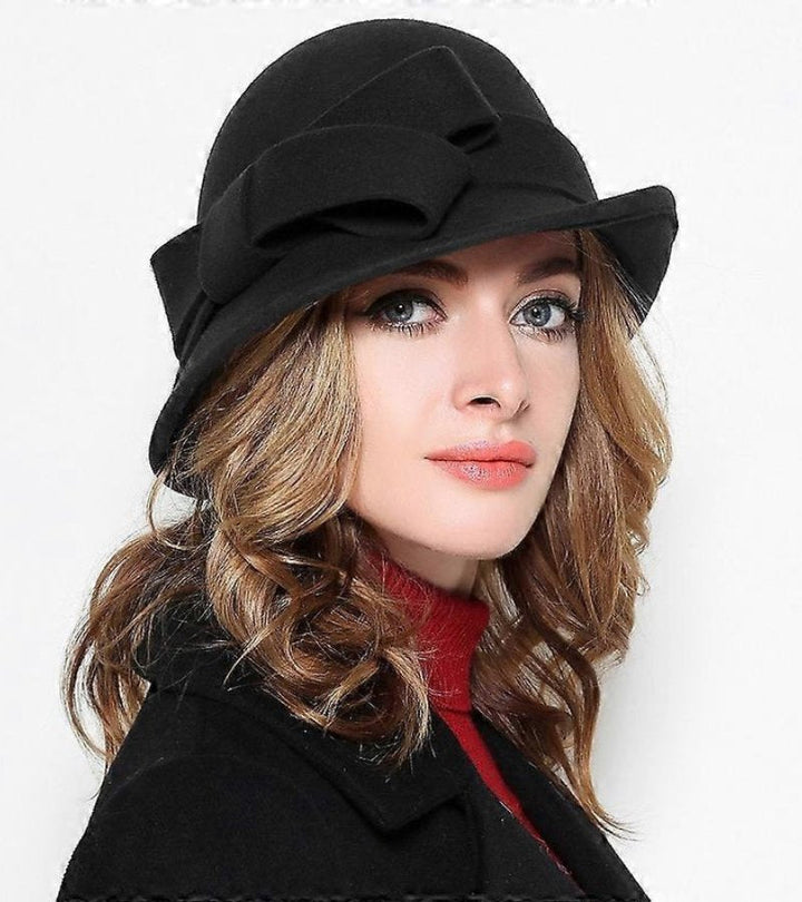 Klaver - Sombrero Vintage De Fieltro Con Lazo Lateral