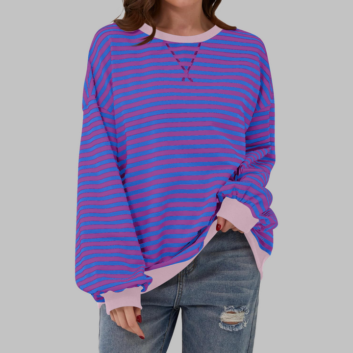 Melorna - Elegante Jersey De Manga Larga a Rayas