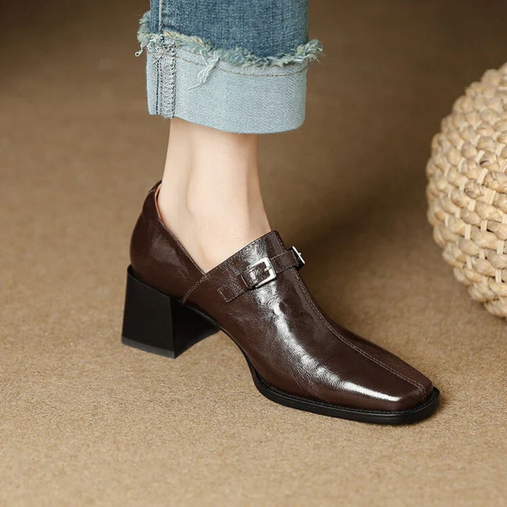 Misha - Elegantes Mocasines De Cuero Con Tacón