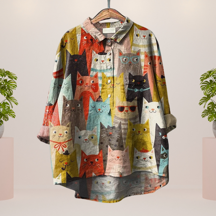 Vanya - Camisa de Moda con Estampado Artístico