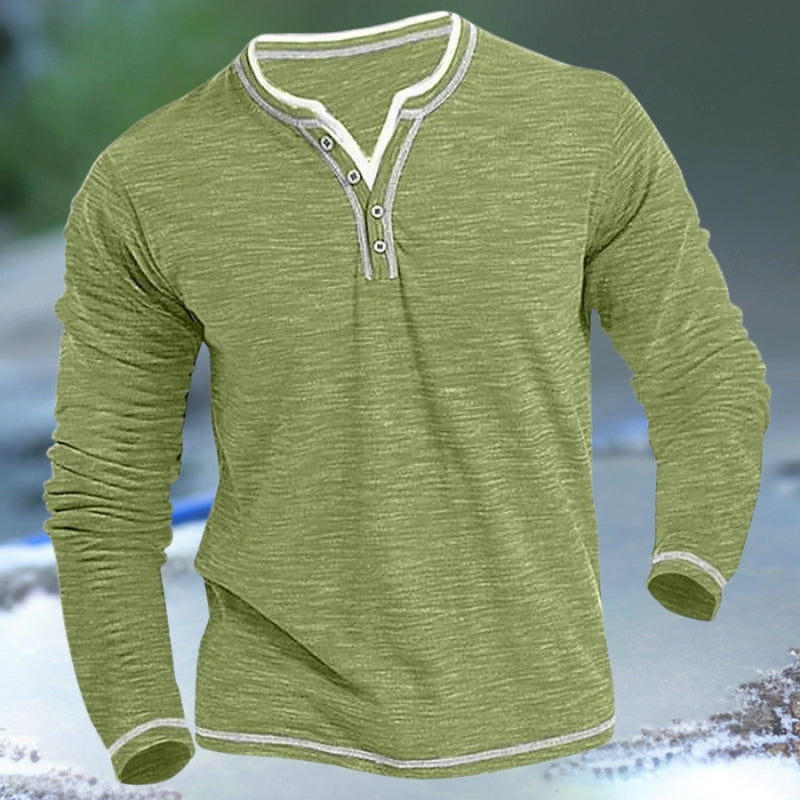 Burkhardt - Camisa de Manga Larga y Cuello en V