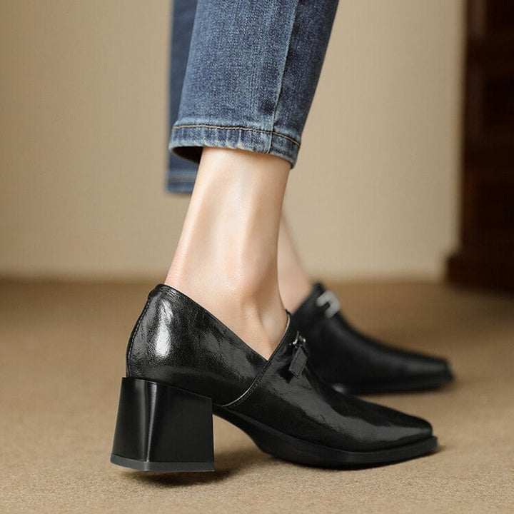 Misha - Elegantes Mocasines De Cuero Con Tacón