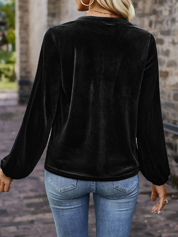 Lihi - Camiseta Cómoda de Manga Larga y Cuello en V