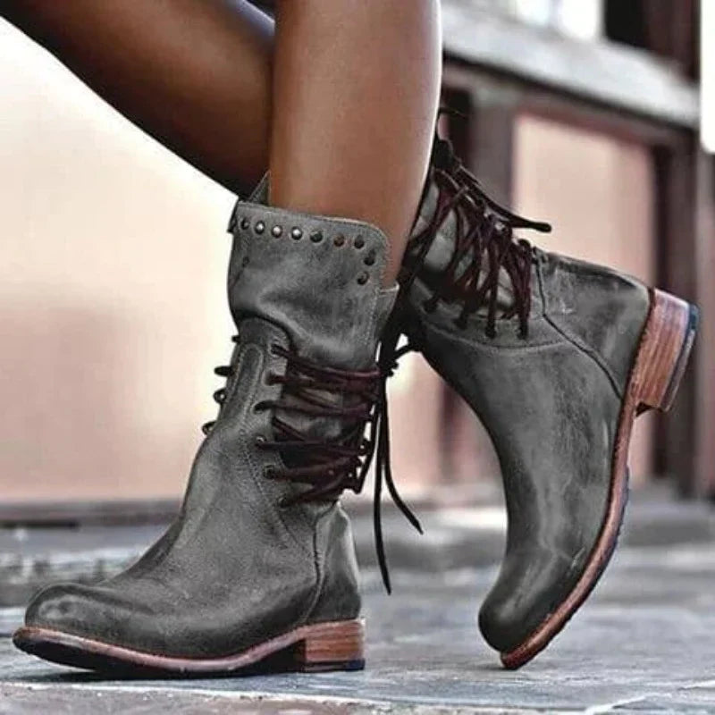 Stefanie – Botas De Piel Con Cordones