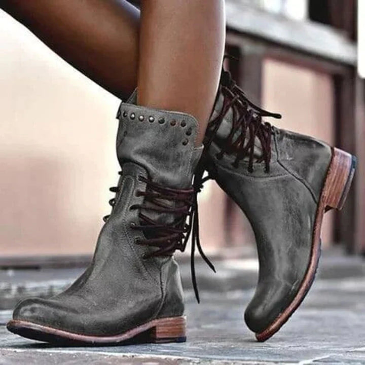 Stefanie – Botas De Piel Con Cordones