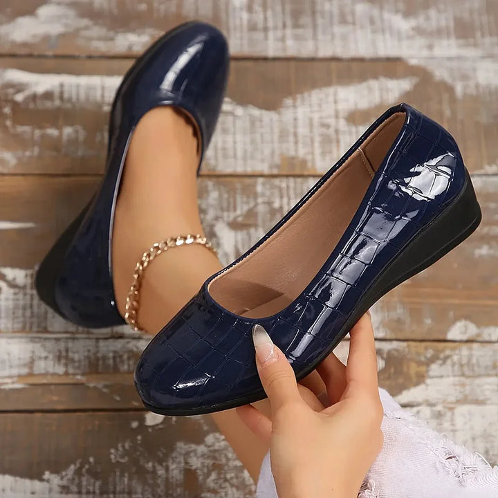 Zatia - Zapatos De Cuña De Cuero Transpirables