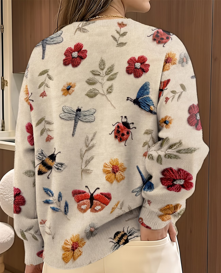 Lesa - Jersey Con Estampado Floral Y De Insectos