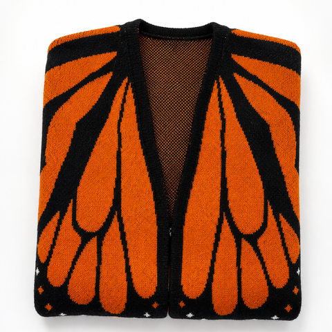 Zoliana - Cárdigan De Punto Con Estampado De Alas De Mariposa Monarca