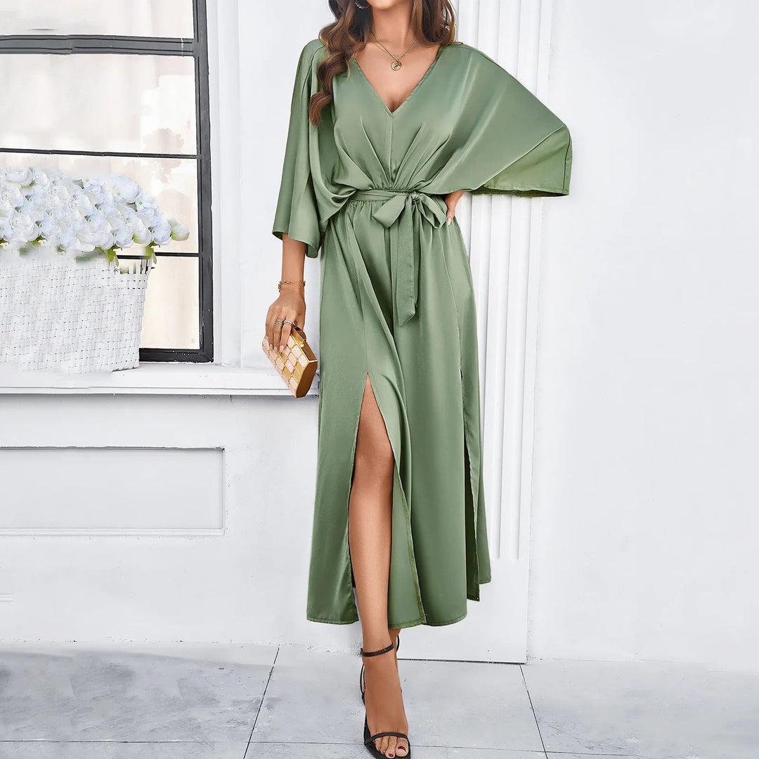 Madleen - Vestido Largo con Cuello en V