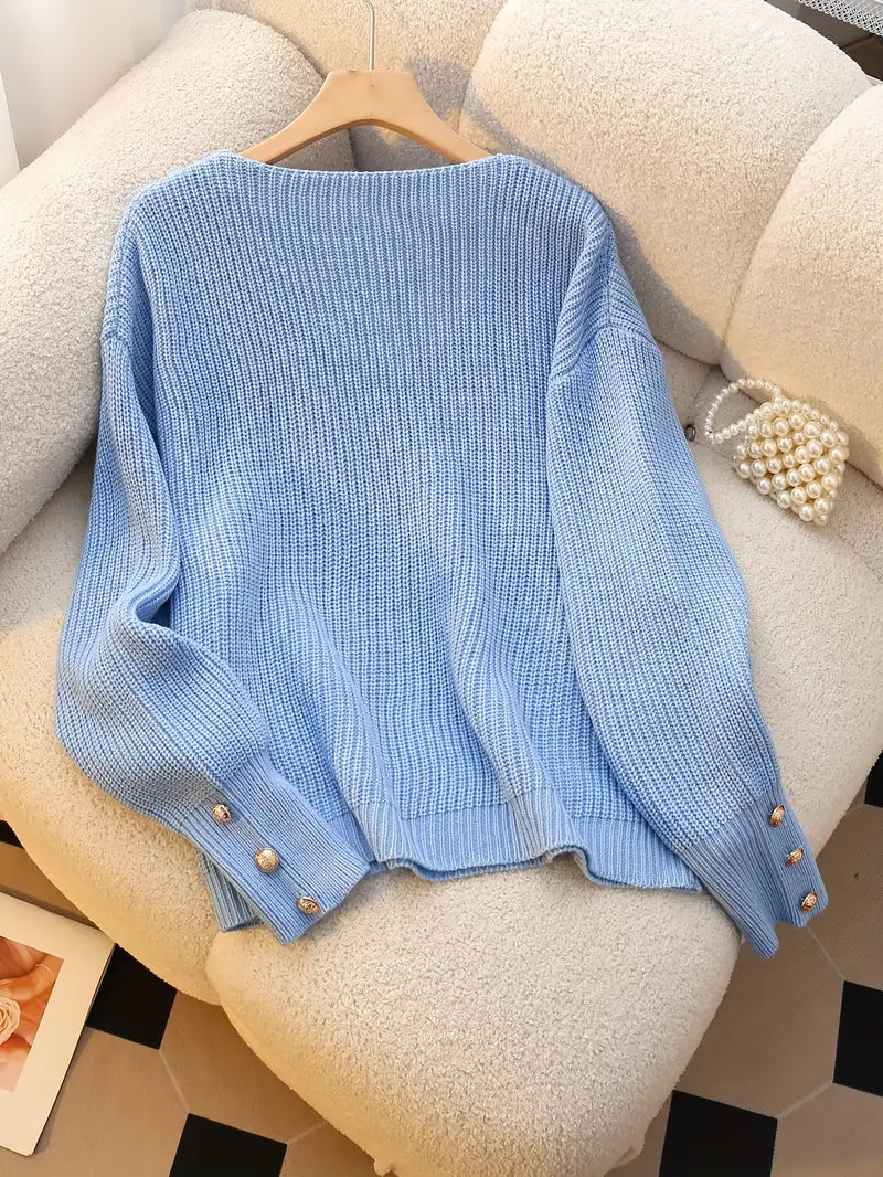Carlotta - Elegante Jersey De Manga Larga Con Canalé