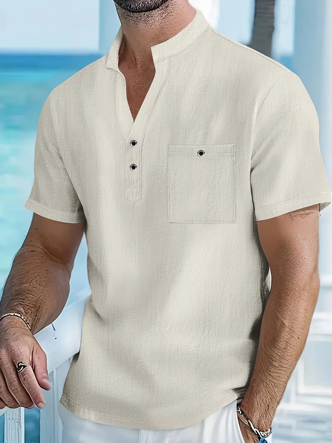 Markos - Camisa Informal De Manga Corta Con Botones